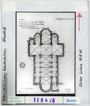 Vorschaubild Arnstein: Klosterkirche, Grundriss (Skizze Wolfgang Schöne 1965) 